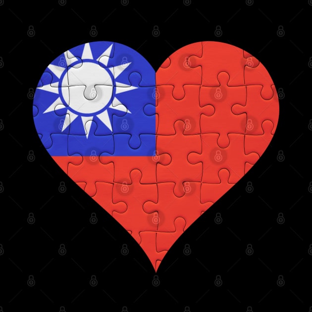 Taiwanese Jigsaw Puzzle Heart Design - Gift for Taiwanese With Taiwan Roots by Country Flags