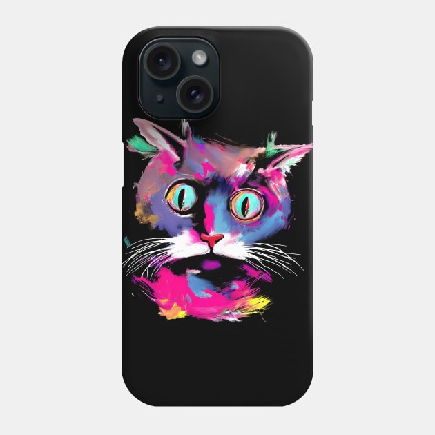 Cat painting, original art Phone Case by Ravenglow