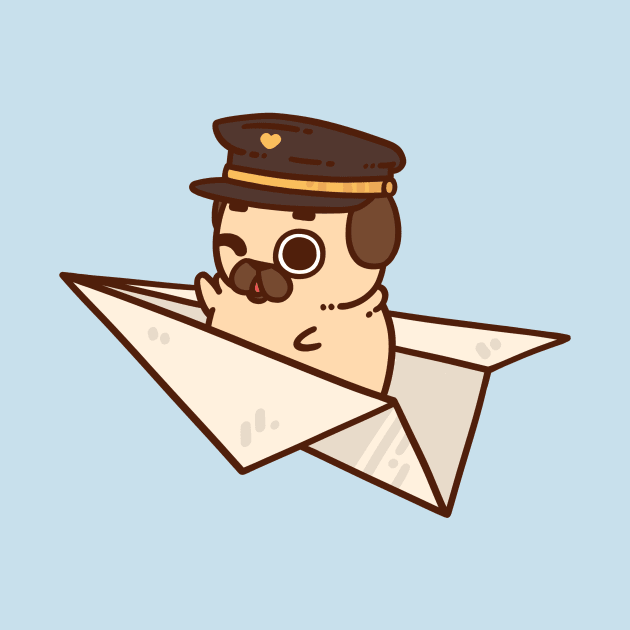 Paper Airplane Puglie by Puglie Pug 