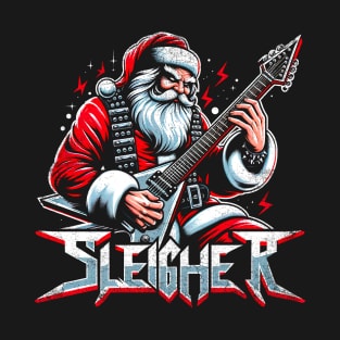 Sleigher Santa Claus Rock Christmas T-Shirt
