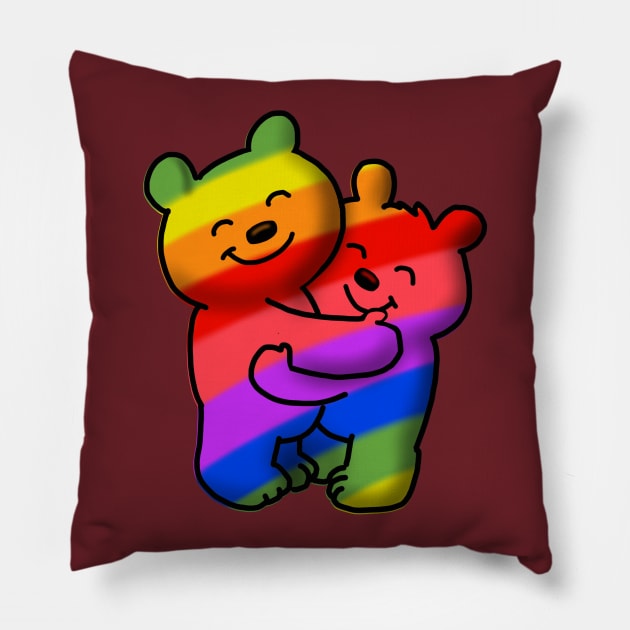 Rainbow Bears Pillow by wolfmanjaq