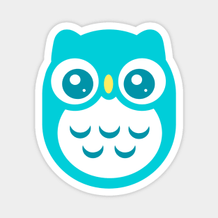 Blue Cute baby Owl Magnet