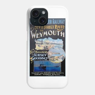 Vintage Great Western Railway poster advertising travel to Weymouth Phone Case