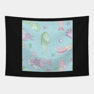 Mermaid or reverse mermaid? (blue version) Tapestry
