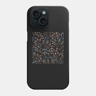 Midnight Watercolor Leaves Pattern Phone Case