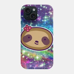 Flower Sloth Face Rainbow Space Phone Case