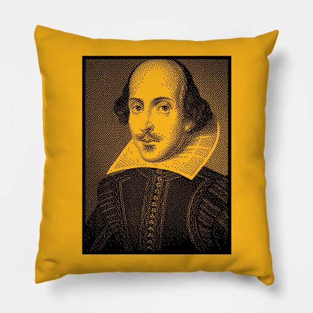 William Shakesepeare 8 bit Pixelart Pillow by DankFutura