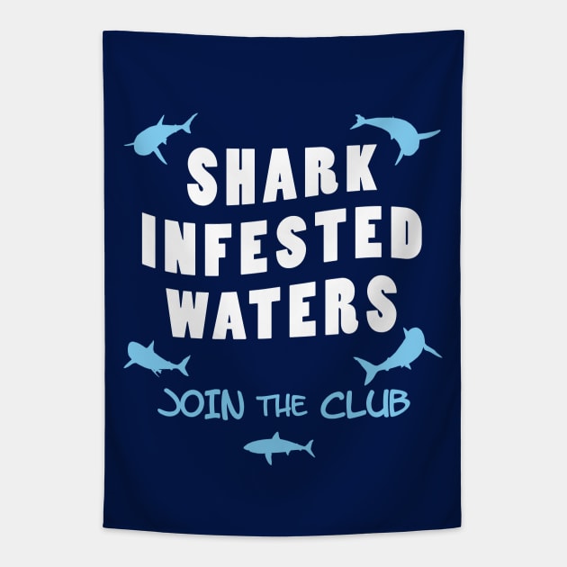 Shark Infested Waters Tapestry by TMBTM