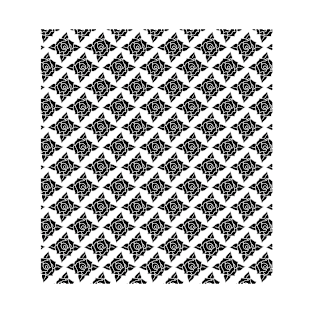 Black and white rose seamless pattern print T-Shirt