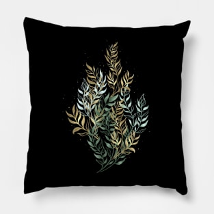 Delicate golden leaves Pillow