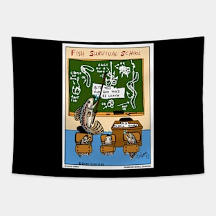 Fish Survival School Funny Fishing Novelty Gift Tapestry