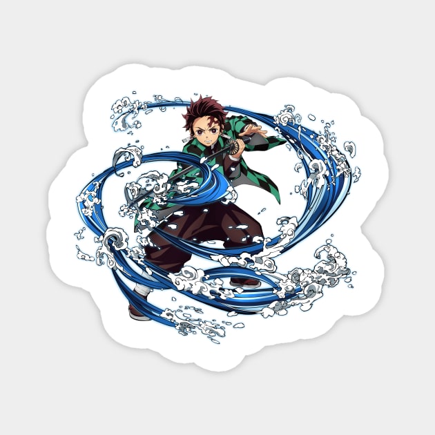 kimetsu no yaiba wikia demon slayer tanjiro manga covers design printing from the front and back Magnet by black lynx