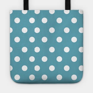 Teal Blue Large Polka Dot Pattern Tote