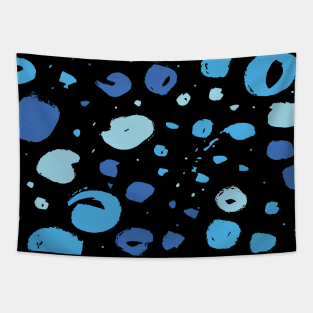 uneven pattern blue brush effect Tapestry