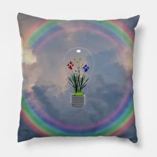 Flower filled light bulb Pillow