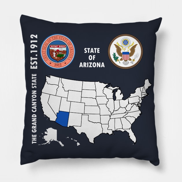 State of Arizona Pillow by NTFGP