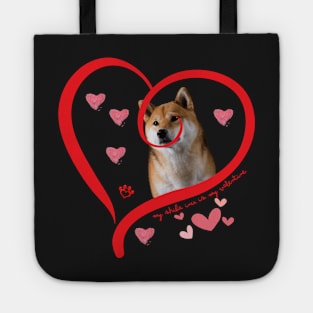 Funny Shiba Inu Dog Valentine Dog Lover Tote