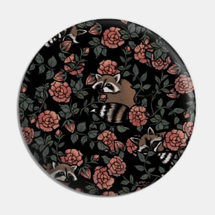 Raccoons Dusty Roses Pin