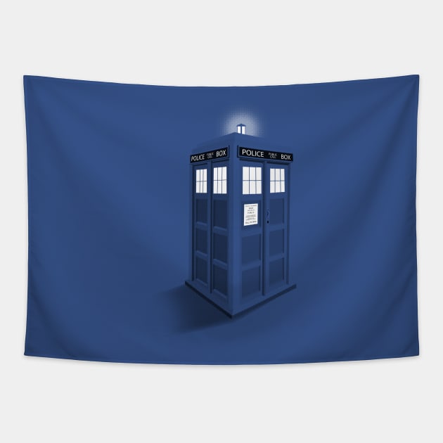 3D TARDIS Tapestry by SOULTHROW