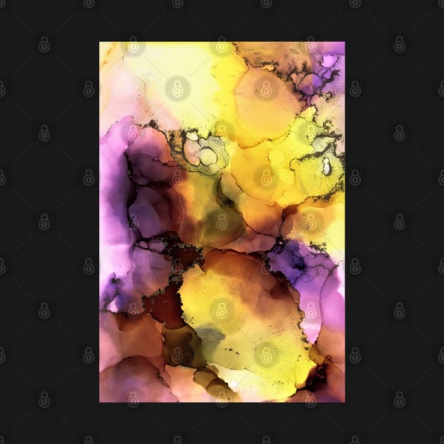 Yellow and Purple Abstract Art by MyAbstractInk