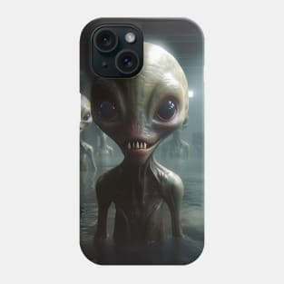 Smiling Ufo Creatures in Swamp Phone Case