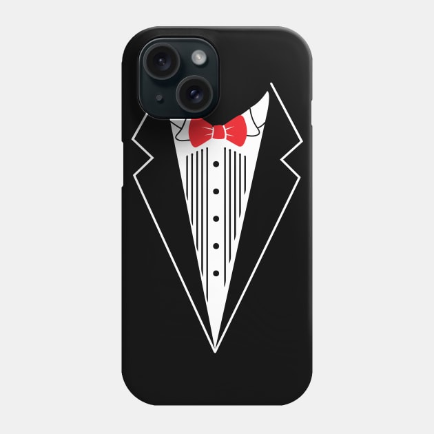 Tuxedo tshirt with bowtie Christmas tux shirt Phone Case by alltheprints