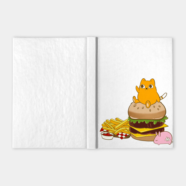 Fat Cat And Burger Fat Cat Notebook Teepublic