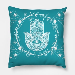 Hamsa Eye Hand And Vines Pillow