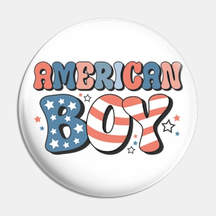 American Boy Groovy Font Pin