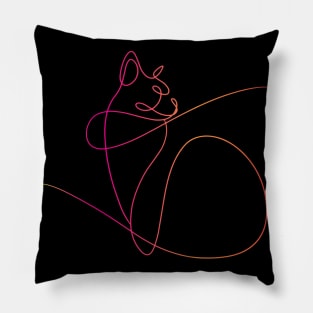 "Extraordinary Cat Poses: An Exploration of Minimalist Line Art Style in Clothing Design" Pillow