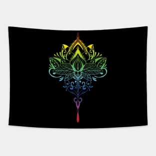 Hindu Lotus - rainbow Tapestry