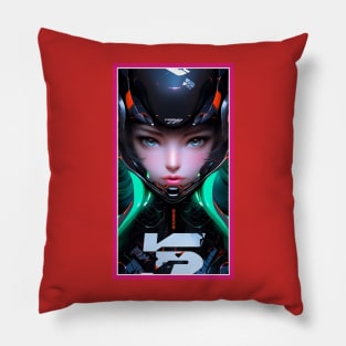 Anime Race Girl | Quality 3D Anime Artwork | Pink Red Black Blue Chibi Manga Anime Art Pillow