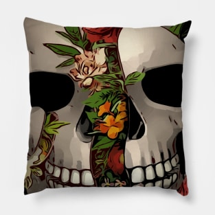 the skull of roses Pillow