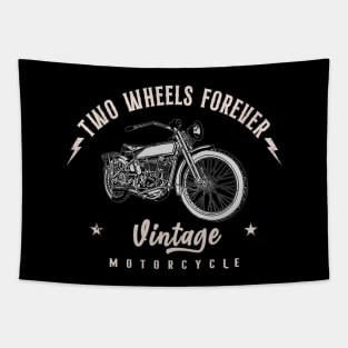 Two Wheels Forever Vintage Motorcycle Tapestry