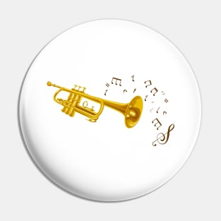 Jazz Trumpet Music Notes Musician Pin