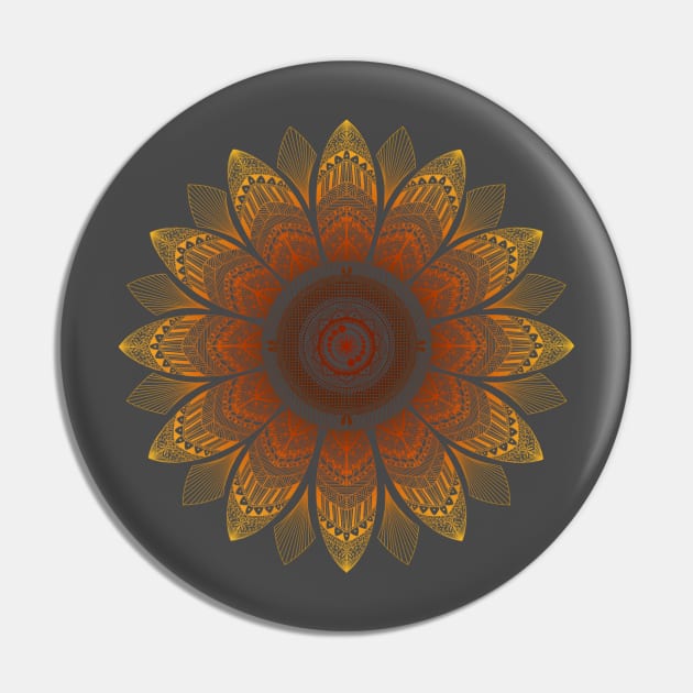 Sunflower mandala Pin by Jewelldoesart