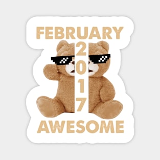 February 2017 Awesome Bear Cute Birthday Magnet