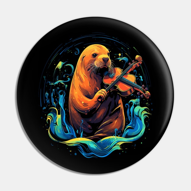 Sea Lion Playing Violin Pin by JH Mart