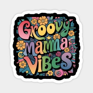 Groovy Mama Vibes | T Shirt Design Magnet