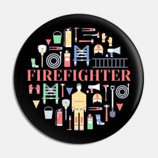 firefighter doodle concept Pin