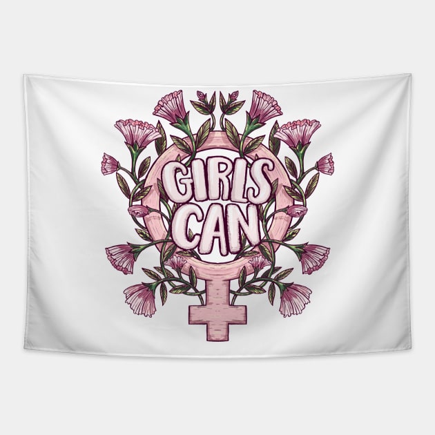 Girls Can Tapestry by MaiKStore