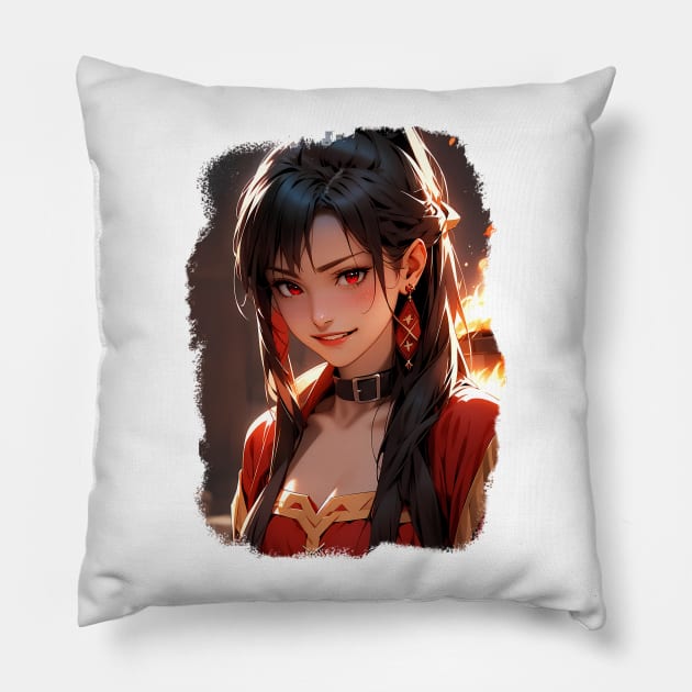 Portrait of a Chinese Girl Pillow by Kyauto