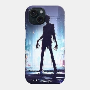 Spooky zombie in city Phone Case