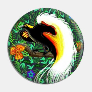 Paradise Bird Fire Feathers Pin