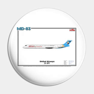 McDonnell Douglas MD-83 - United Airways (Art Print) Pin