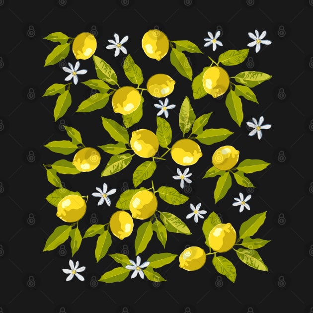 Pattern of lemons with flowers by Slownessi