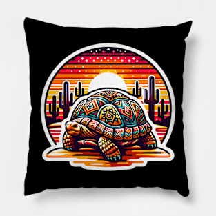 African tribal  design desert tortoise Pillow