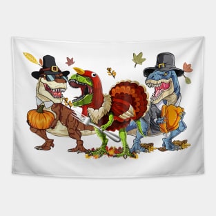 Dinosaur T-rex Turkey Halloween Shirt Tapestry