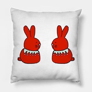 Red Bunny Rabbit Duo Pillow