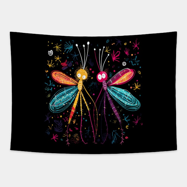 Mosquito Couple Valentine Tapestry by JH Mart